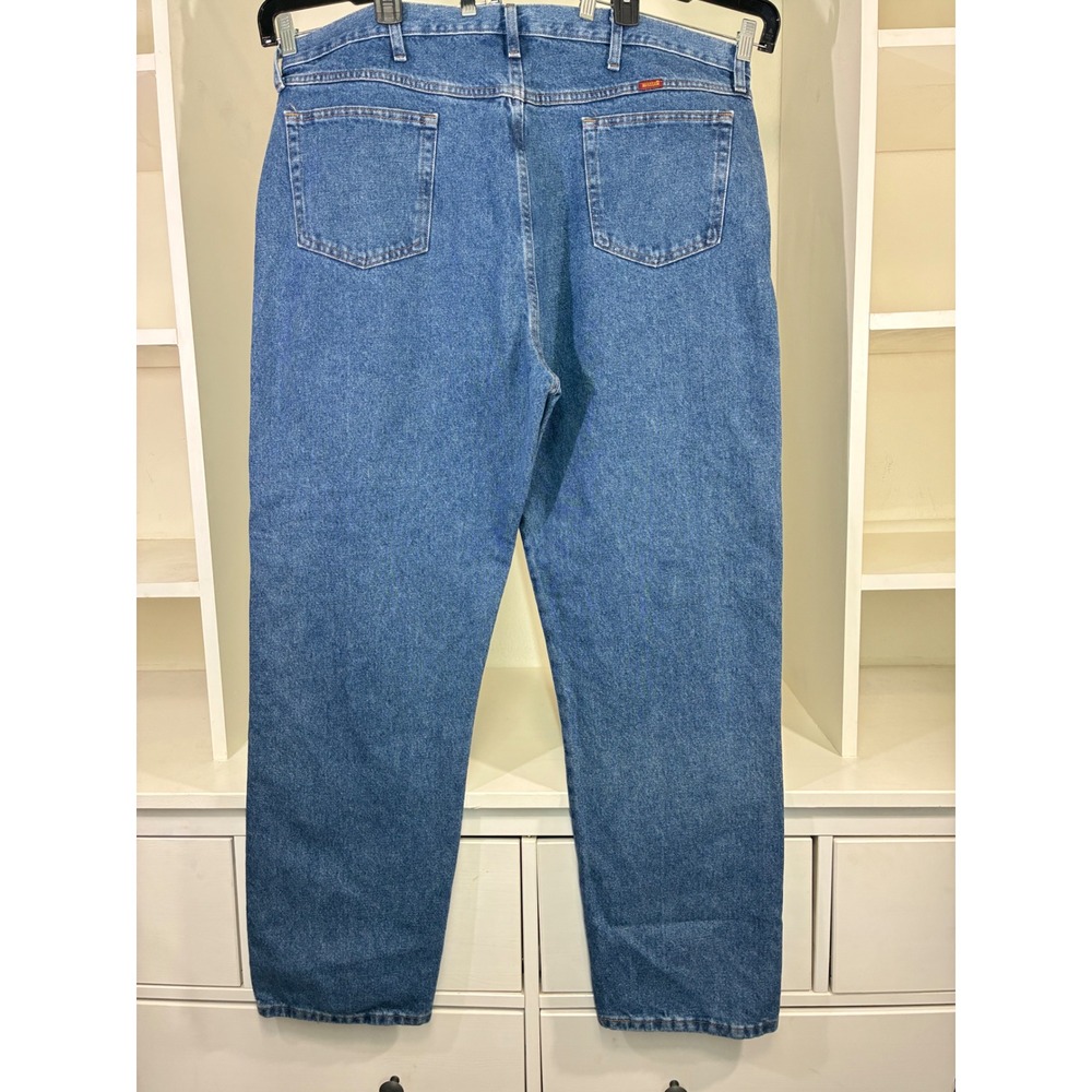 Rustler Mens Regular Fit Straight Leg Jeans Medium Wash Blue Denim 42x30